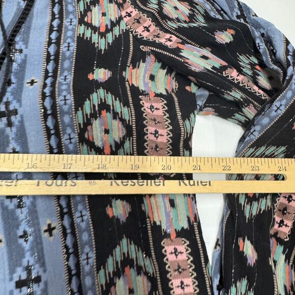 Anthropologie Holding Horses Dress Womens Medium Blue Boho Prairie Winter Moon - Picture 13 of 13